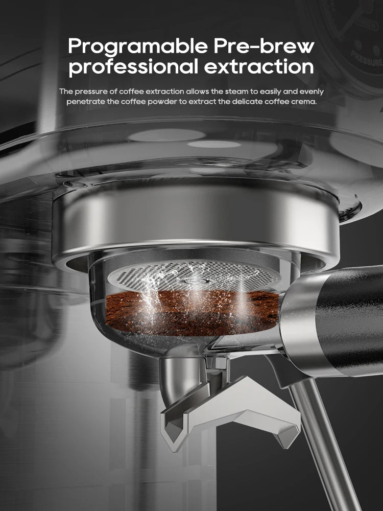 20 Bar Semi Automatic Espresso Coffee Machine Temperature Adjustable Cold/Hot Super Slim Coffee Maker Cappuccino H10B