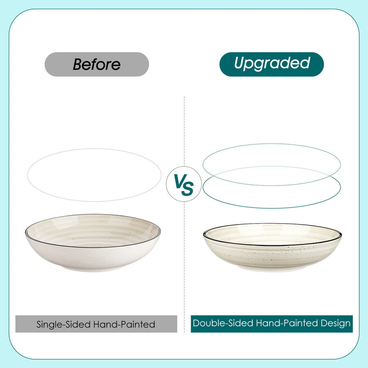 24/48 Piece Beige Plates Dinner Sets Ceramic Dinnerware Sets Hand Painted Spiral With 6 Dinner Plate/Dessert/Soup/Bowl